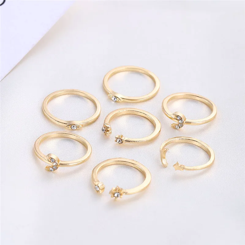 Chic Celestial-Themed Alloy Rings