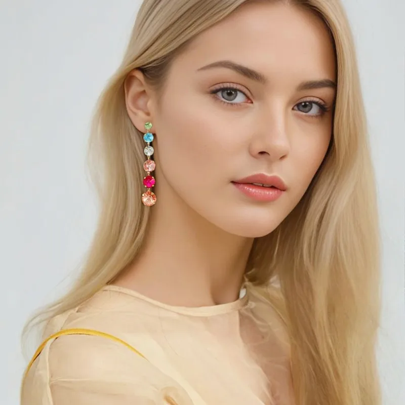 Colorful Crystal Drop Earrings
