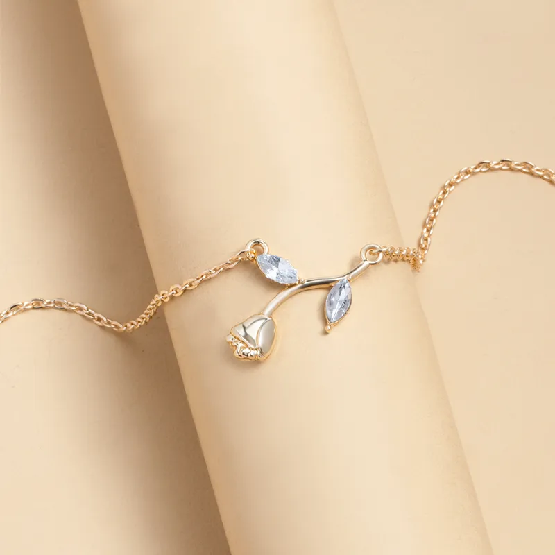 Elegant Rose Gold-Tone Pendant Necklace