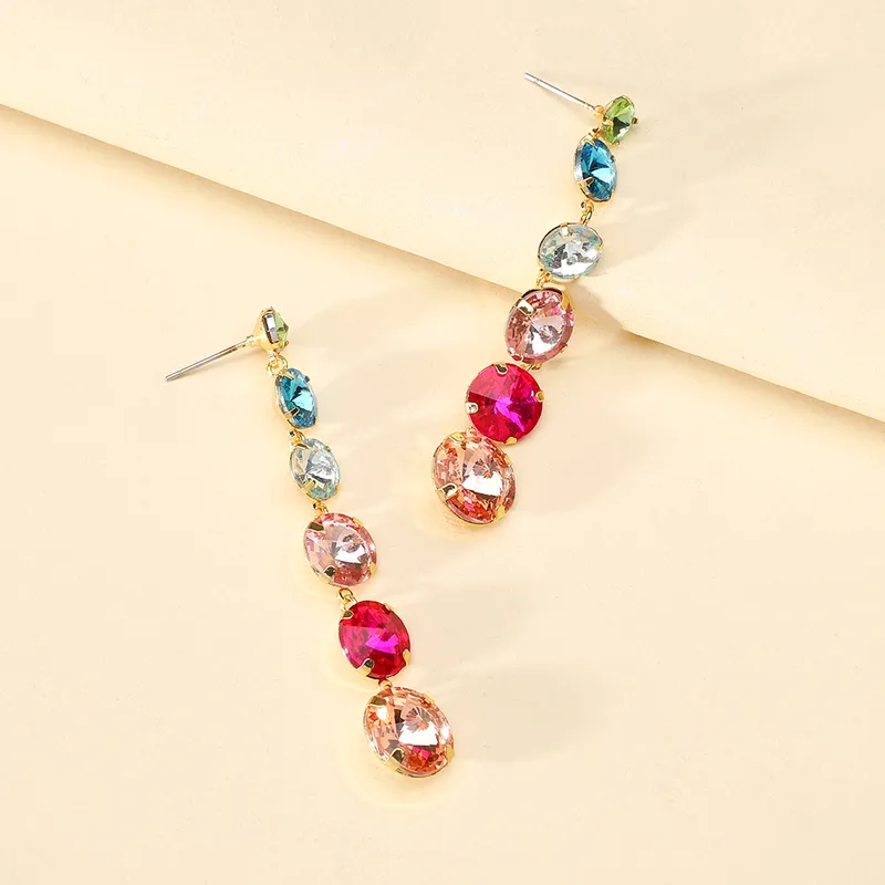 Colorful Crystal Drop Earrings