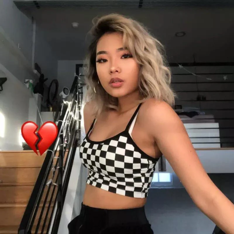 Checkered Pattern Crop Top