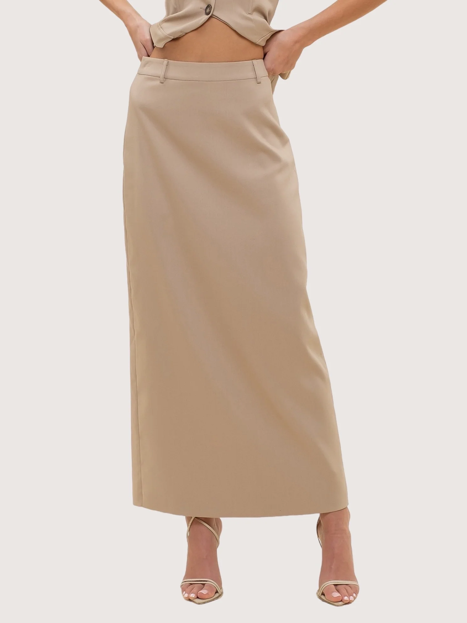 Elegant Beige Strapless Dress