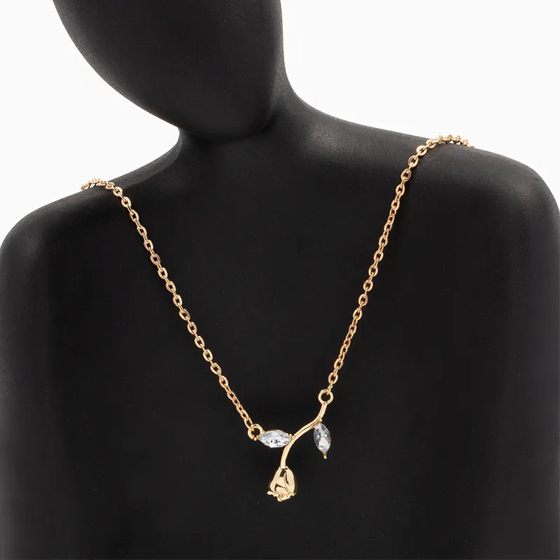 Elegant Rose Gold-Tone Pendant Necklace